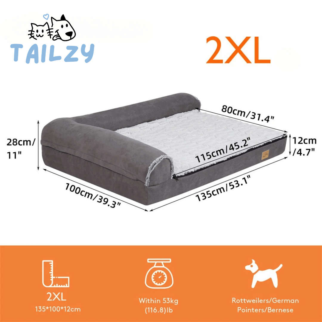 Large Comfort Dog Mattress | L-Shaped with Soft Fleece Cover