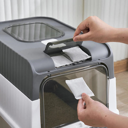 Odor Control Cat Litter Box with Easy Clean Tray