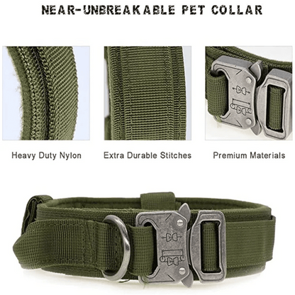 Strong Durable Tactical Dog Collar for Big Dogs