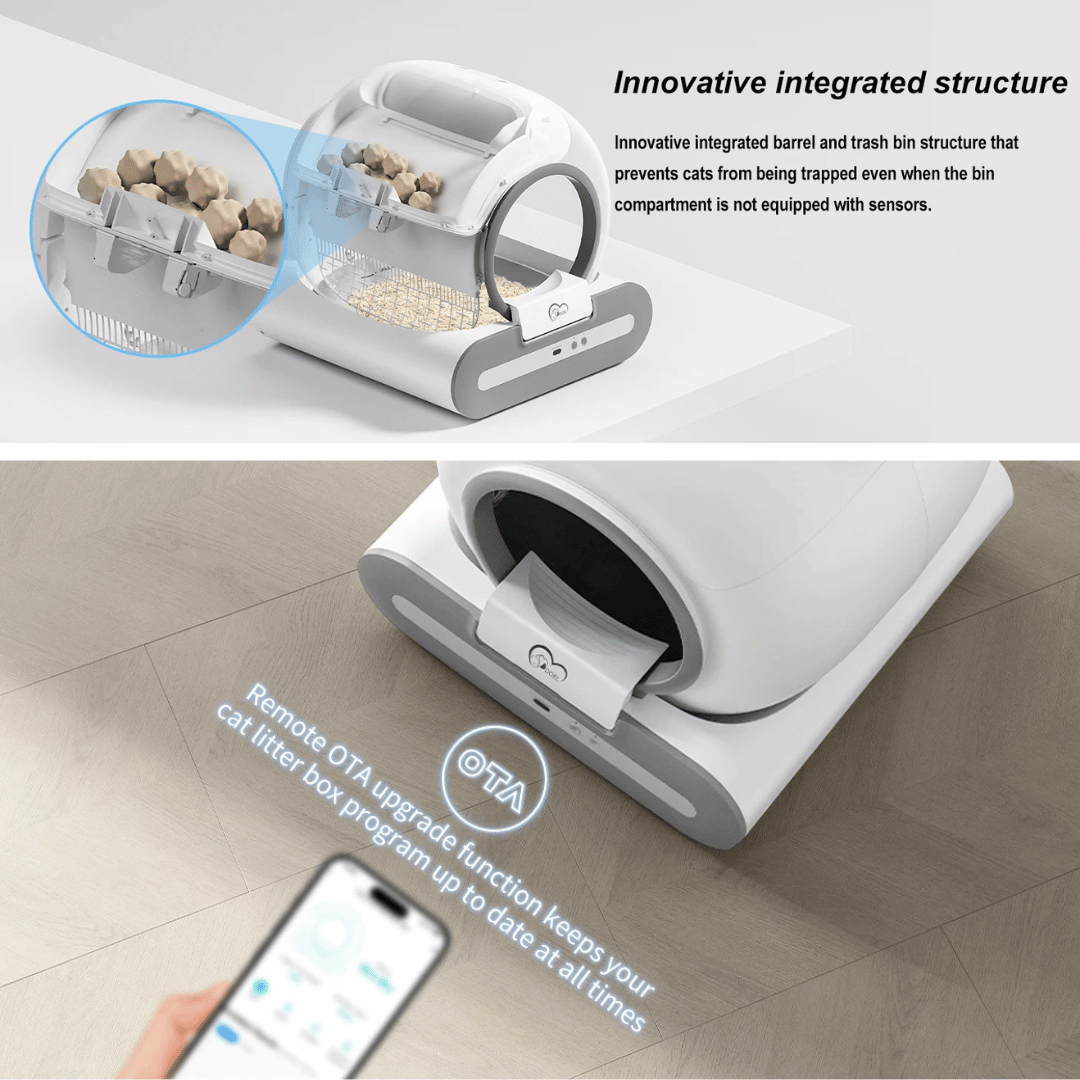 Easy Clean Self-Cleaning Cat Litter Box with WiFi App