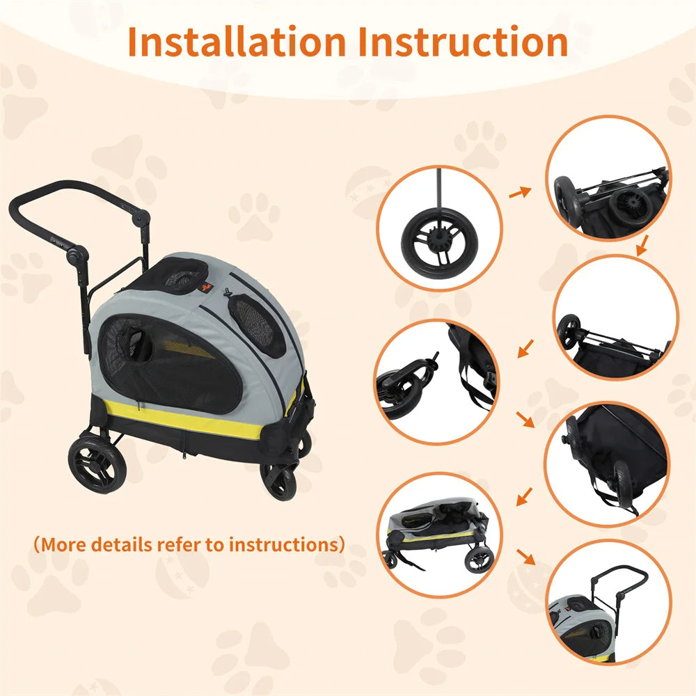 Portable Pet Stroller Car Carrier for Small Dogs