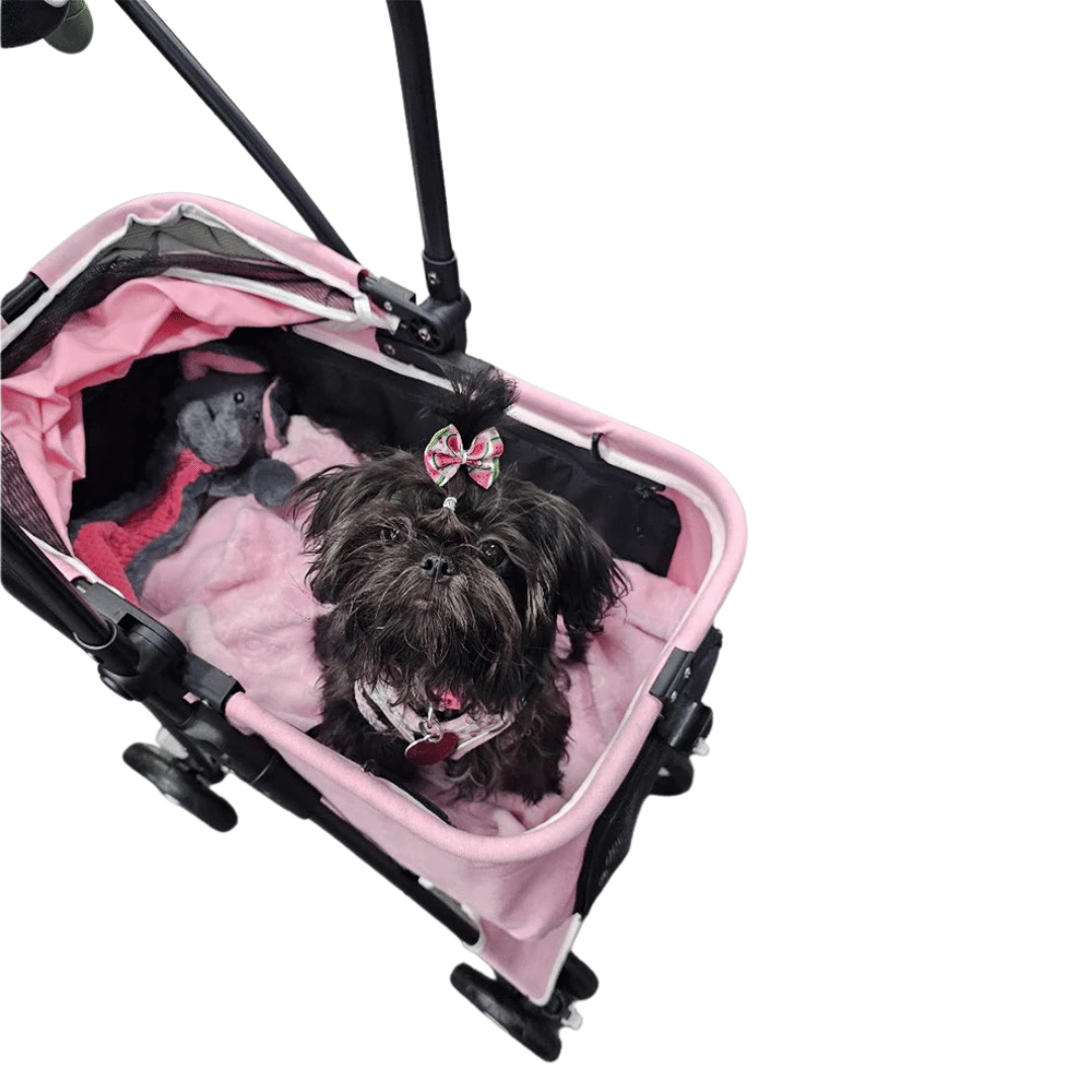 Large Collapsible Pet Stroller with Storage Compartment