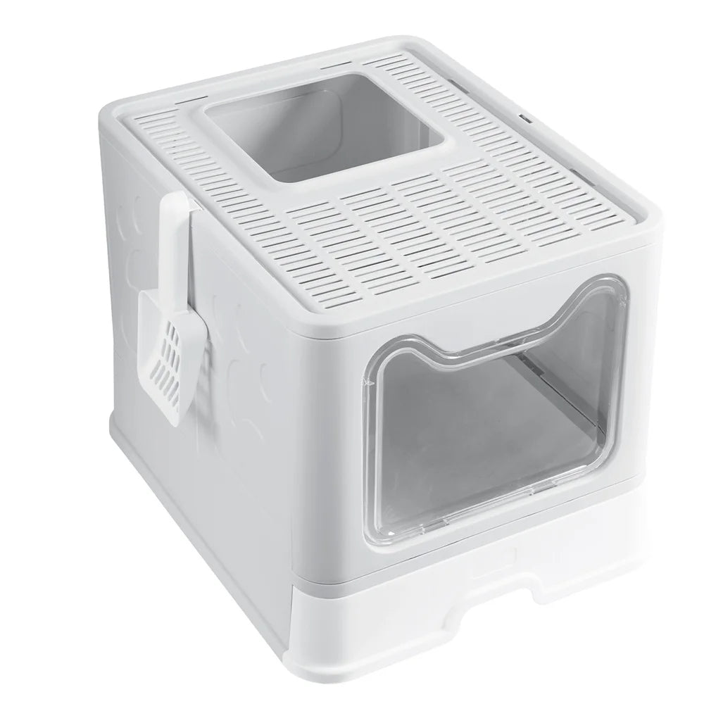 Hidden Cat Litter Box with Odor Control & Cleaning Tools