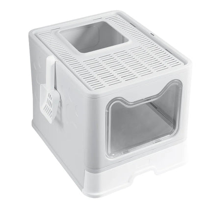 Hidden Cat Litter Box with Odor Control & Cleaning Tools