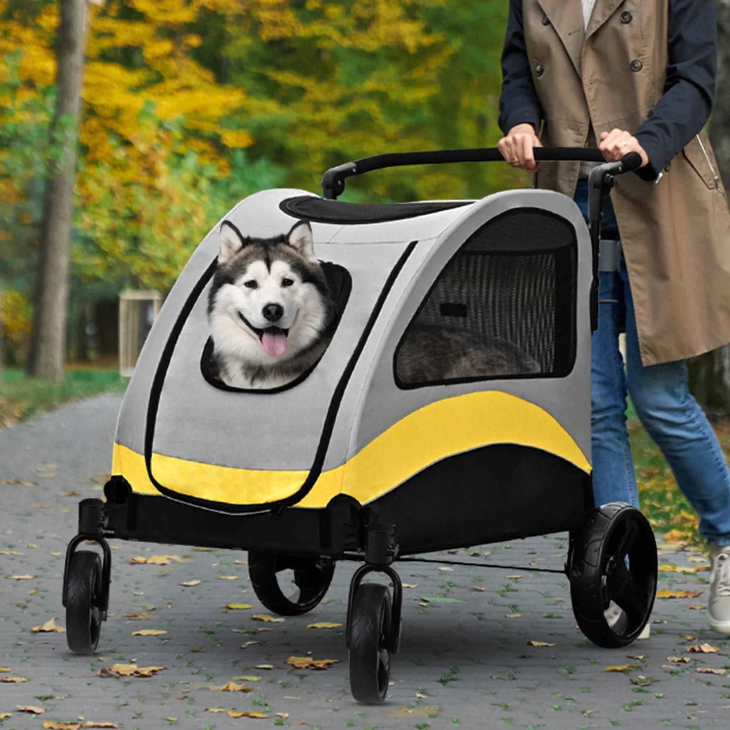 Folding Pet Stroller for Big and Small Dogs