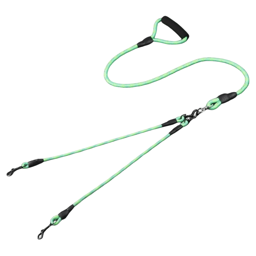 Durable Dual Dog Leash with Tangle Free Swivel & Comfort Grip