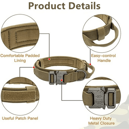 Strong Durable Tactical Dog Collar for Big Dogs