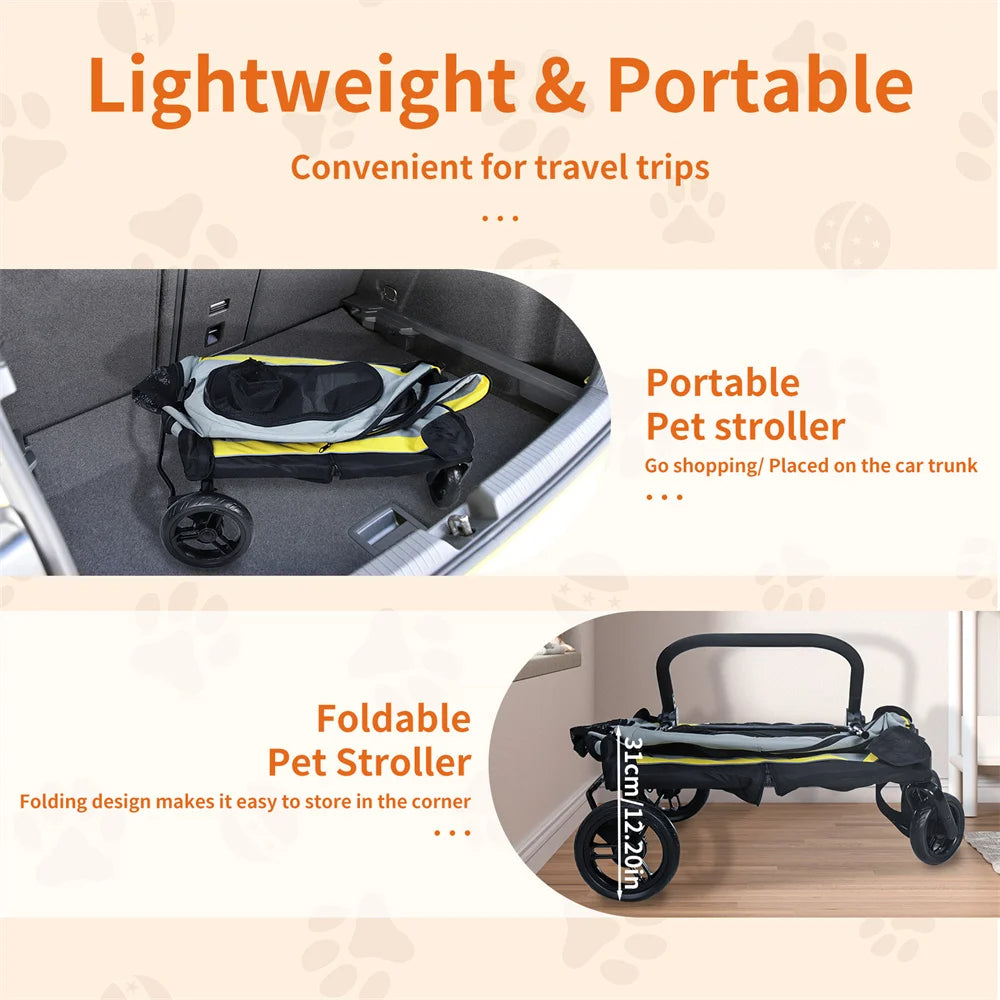 Portable Pet Stroller Car Carrier for Small Dogs