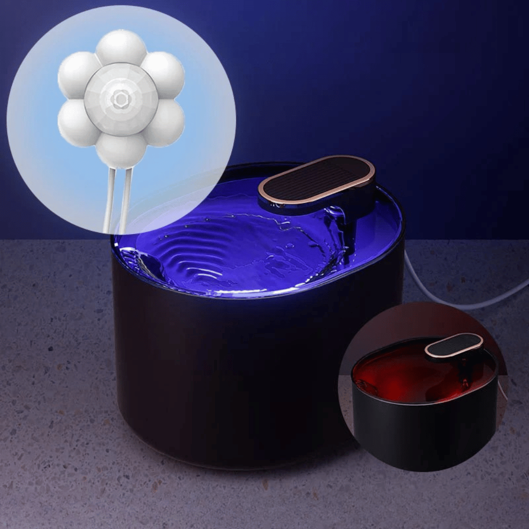 Quiet Pet Water Fountain with Motion Sensor & Night Light