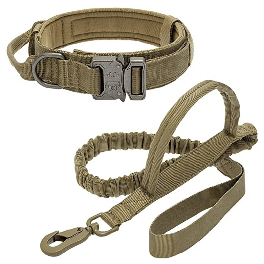 Strong Tactical Dog Collar and Leash Set for Big Dogs