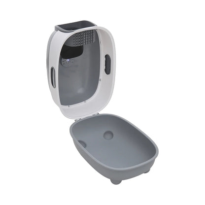 Large Covered Cat Litter Box with UV Sanitizer & Anti Slip Base