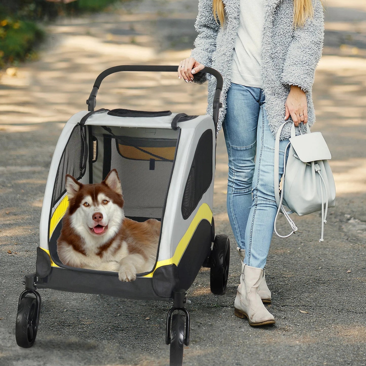 Folding Pet Stroller for Big and Small Dogs
