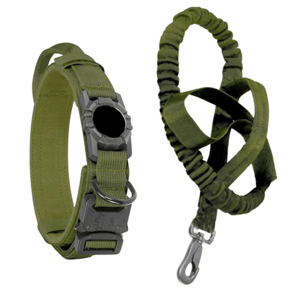 Durable Outdoor Pet AirTag Collar & Leash Set