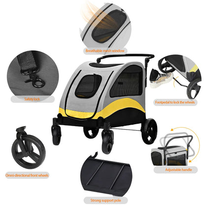 Folding Pet Stroller for Big and Small Dogs