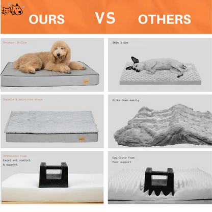 Comfortable Large Dog Bed Mattress with Soft Fleece Top