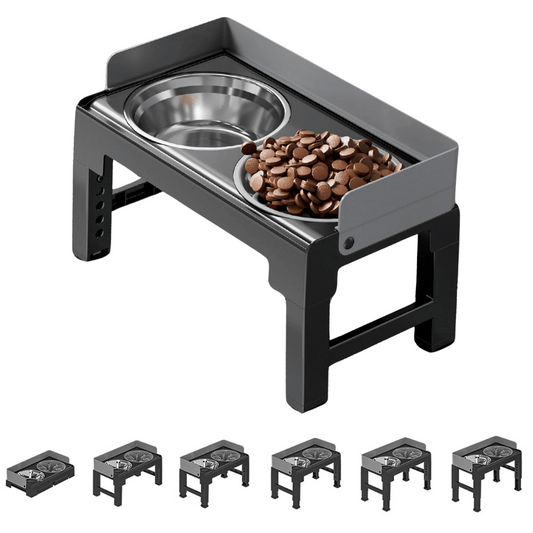 Elevated Pet Feeder with Stainless Steel Slow Feed Bowls - LifyPet