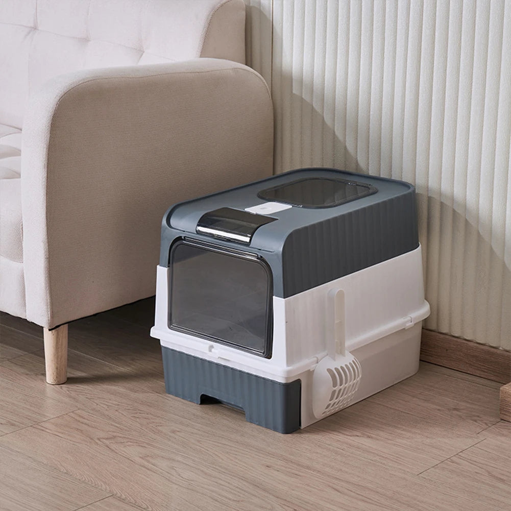 Odor Control Cat Litter Box with Easy Clean Tray