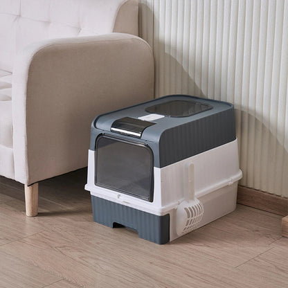 Odor Control Cat Litter Box with Easy Clean Tray