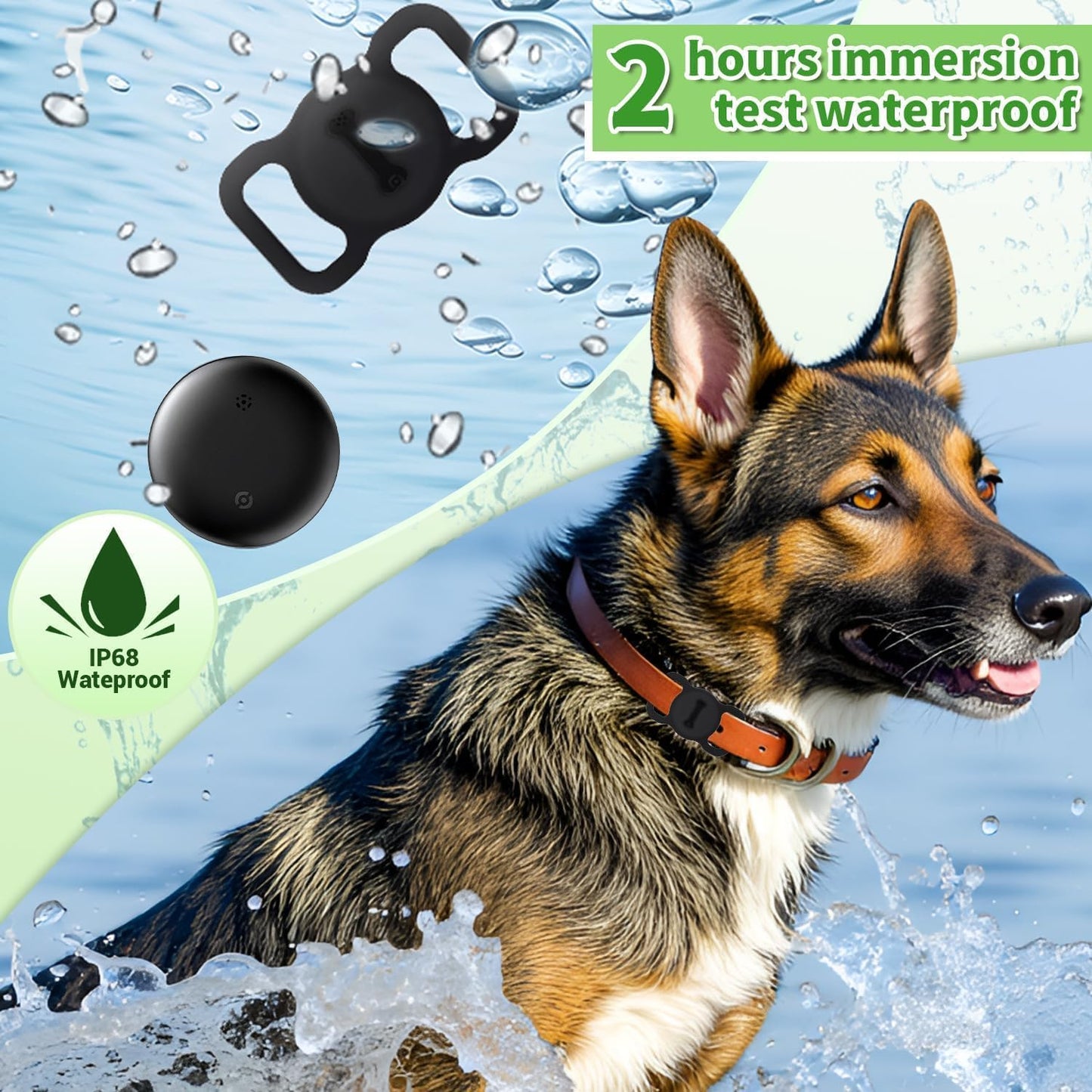 Cat Tracker, Cat Tracker Collar, Real Time GPS Pet Tracker for Cats and Dogs, Dog Tracker with No Monthly Fees- Works Compatible with Apple Find My (Only iOS), Anti-Lost Cat Gps Tracker for Cat Dog