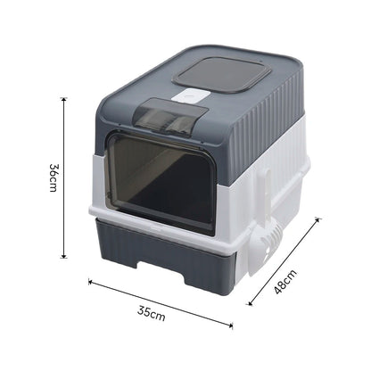 Odor Control Cat Litter Box with Easy Clean Tray
