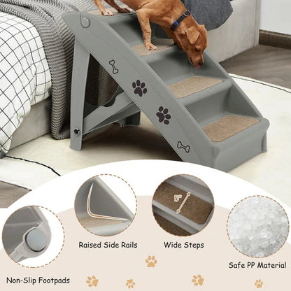 Compact Collapsible Pet Stairs for Small Dogs & Cats