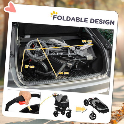 Durable Pet Stroller with Cargo Compartment for Walking