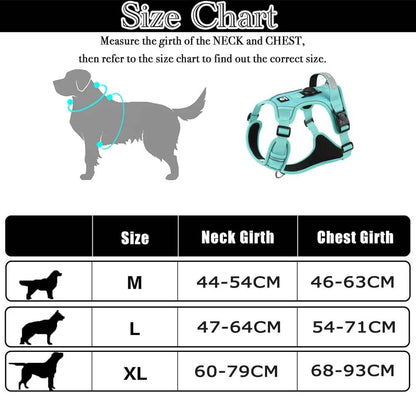 Durable Padded Dog Harness with Leash Clip and ID Holder