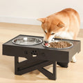 Durable Raised Dog Feeder with 3 Heights & 2 Steel Bowls