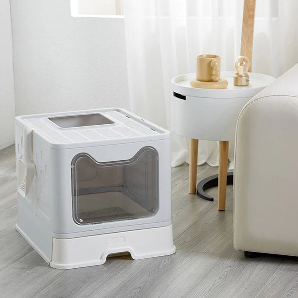 Hidden Cat Litter Box with Odor Control & Cleaning Tools