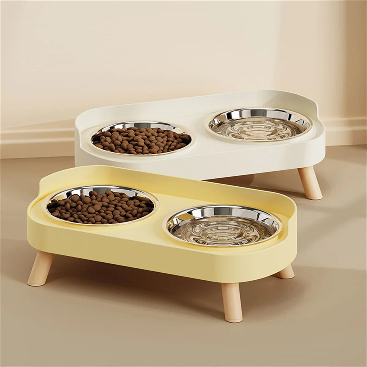 Elevated Stainless Steel Dual Dog Food Bowls