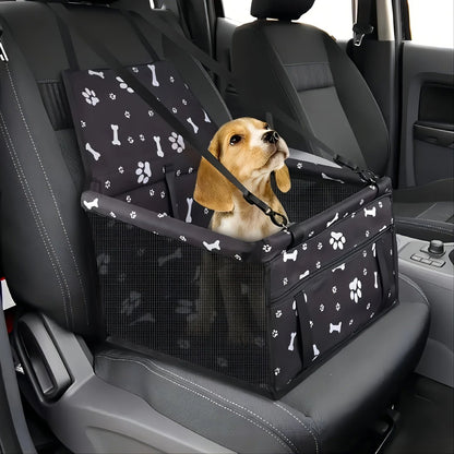 Secure Pet Car Carrier with Ventilated Mesh Panels