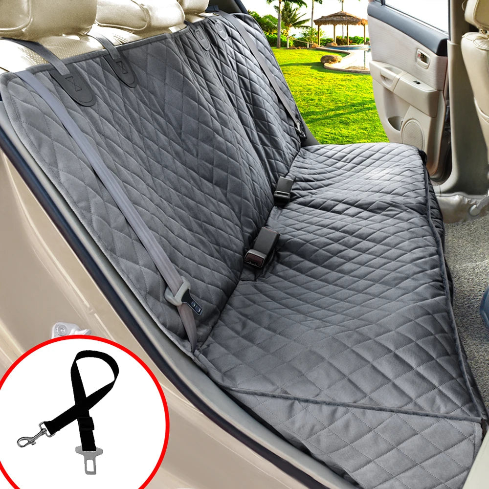 Durable Pet Car Seat Protector with Zipper for Back Seat