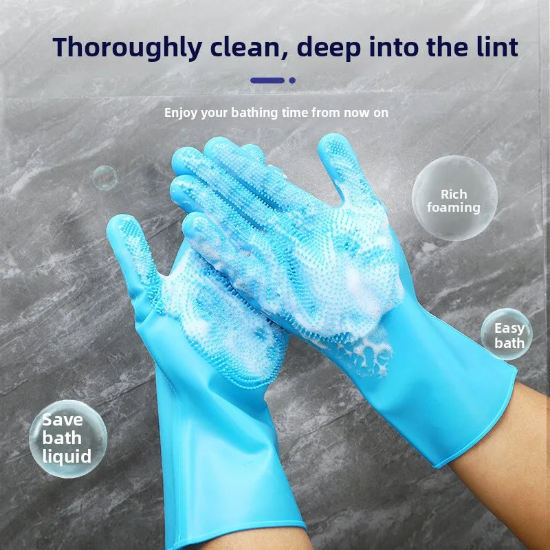 Waterproof Pet Bathing Gloves for Easy Grooming