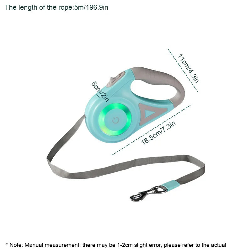 Long Adjustable Pet Leash with Torch & Comfort Grip