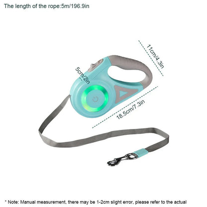 Long Adjustable Pet Leash with Torch & Comfort Grip