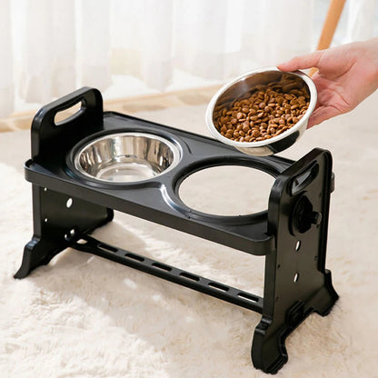 Elevated Dog Feeder with Two Stainless Steel Pet Bowls