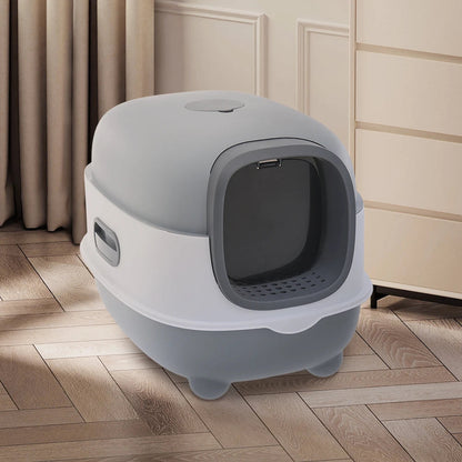 Large Covered Cat Litter Box with UV Sanitizer & Anti Slip Base