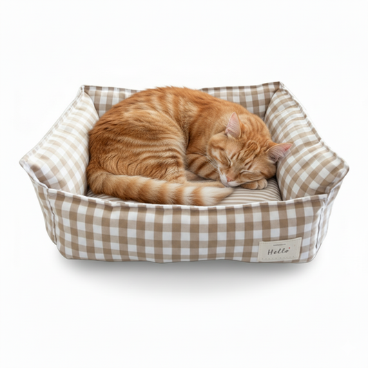 Plaid Small Pet Bed for Dogs and Cats - LifyPet