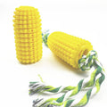 Corn-Shaped Squeak Dog Chew Toy and Dental Toothbrush