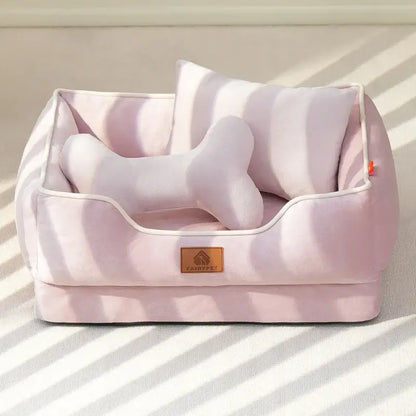 Velvet Dog & Cat Sofa Bed,  Removable Cushion, Non-Slip Base