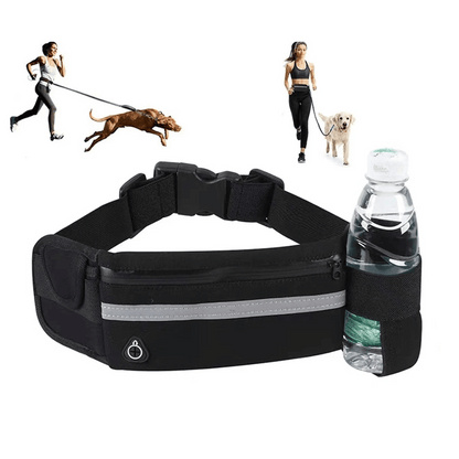 Hands-Free Running Belt with Phone Pocket & Water Bottle Holder