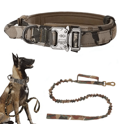 Strong Tactical Dog Collar and Leash Set for Big Dogs