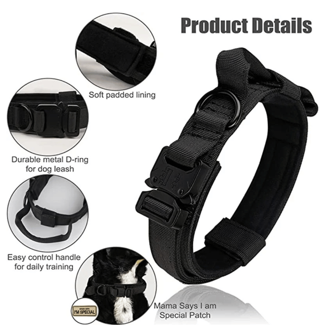 Strong Tactical Dog Collar and Leash Set for Big Dogs
