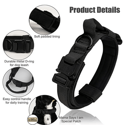 Strong Tactical Dog Collar and Leash Set for Big Dogs