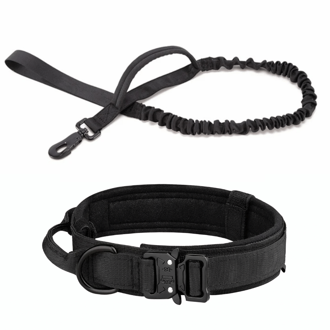 Strong Tactical Dog Collar and Leash Set for Big Dogs