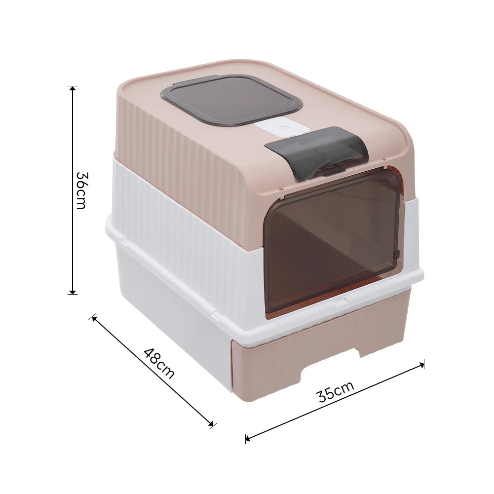 Odor Control Cat Litter Box with Easy Clean Tray