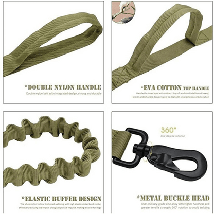 Strong Tactical Dog Collar and Leash Set for Big Dogs