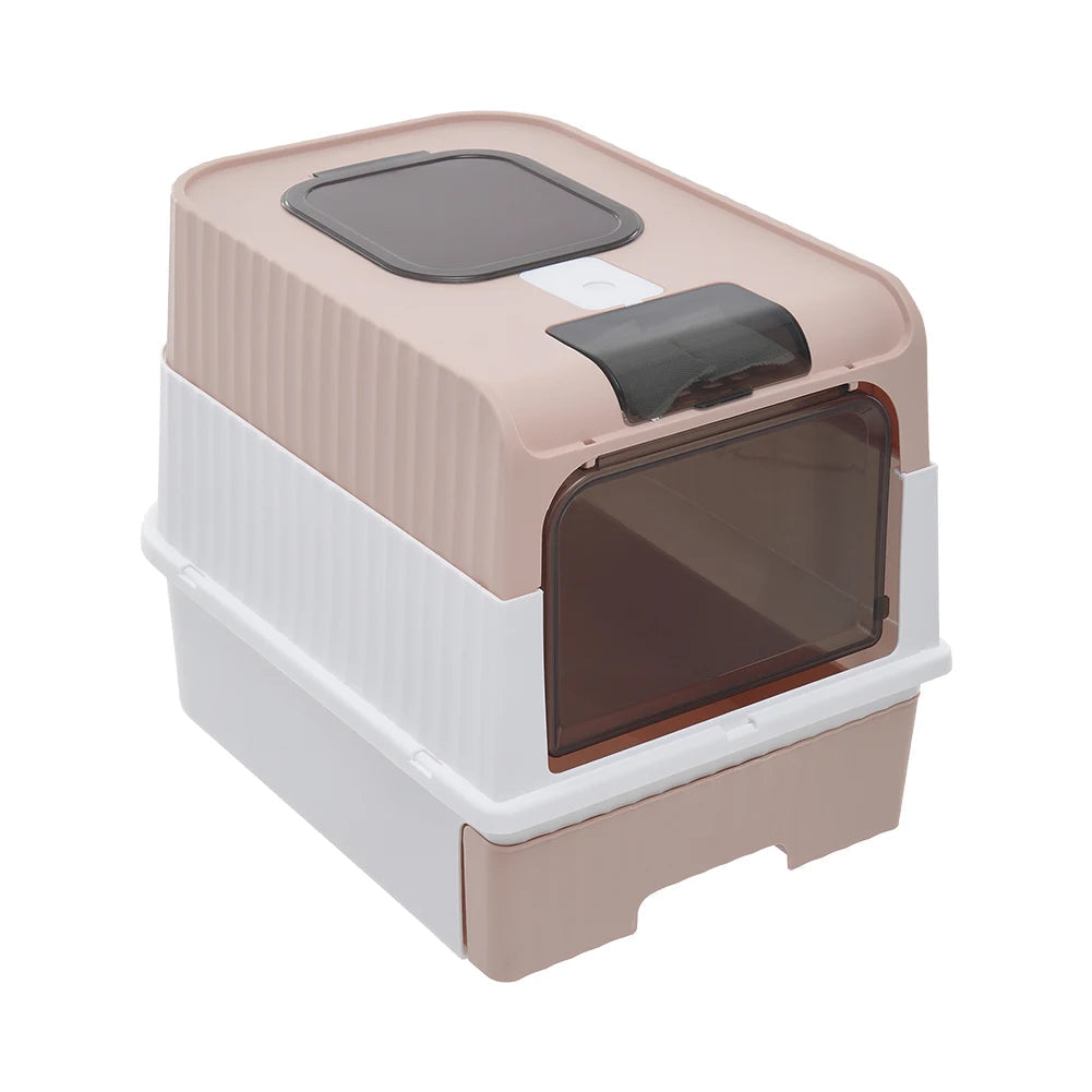 Odor Control Cat Litter Box with Easy Clean Tray