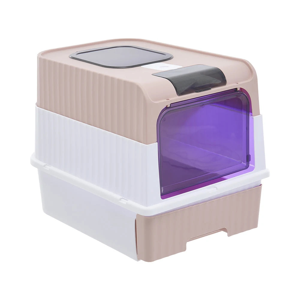 Odor Control Cat Litter Box with Easy Clean Tray