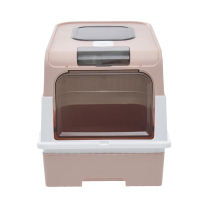 Odor Control Cat Litter Box with Easy Clean Tray